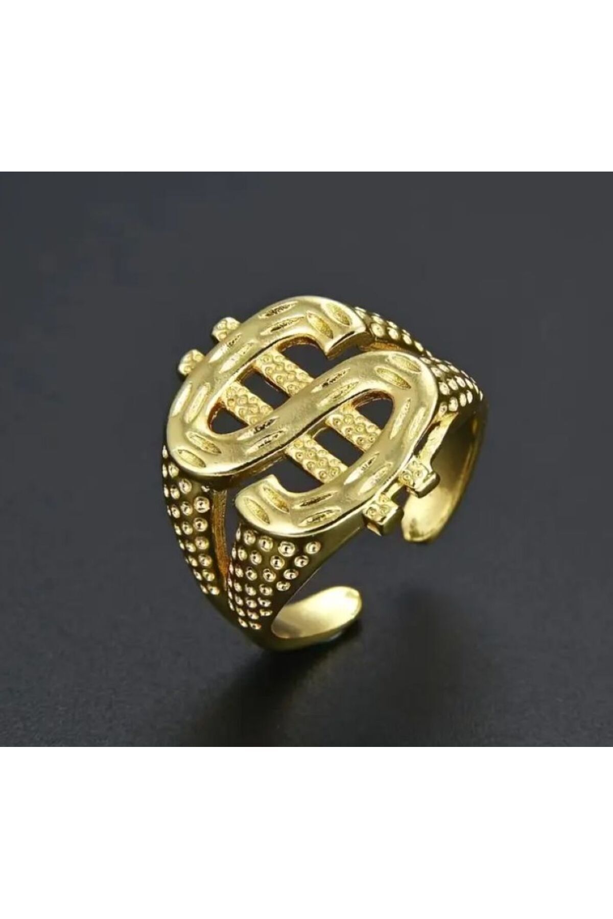 Altın Kaplama, Punk, Ayarlanabilir, Unisex, Dolar Yüzük