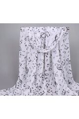 Müzik Notası Temalı, Güneşten Koruyan, Rüzgar Geçirmez, Çift Taraf Baskılı, Şal, Fular, Eşarp 150Cm