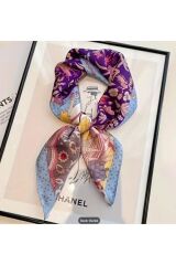 Renkli Çiçekli, Güneşten Koruyan, Rüzgar Geçirmez, Çift Taraf Baskılı, Şal, Fular, Eşarp 70x70