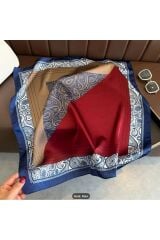 2 Tonlu, Paisley Desenli, Güneşten Koruyan, Rüzgar Geçirmez, Çift Taraf Baskılı, Fular, Eşarp 70x70