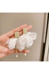 Fiyonk Sarkıt Küpe yapay inci detaylı-925 Ayar küpe iğnesi