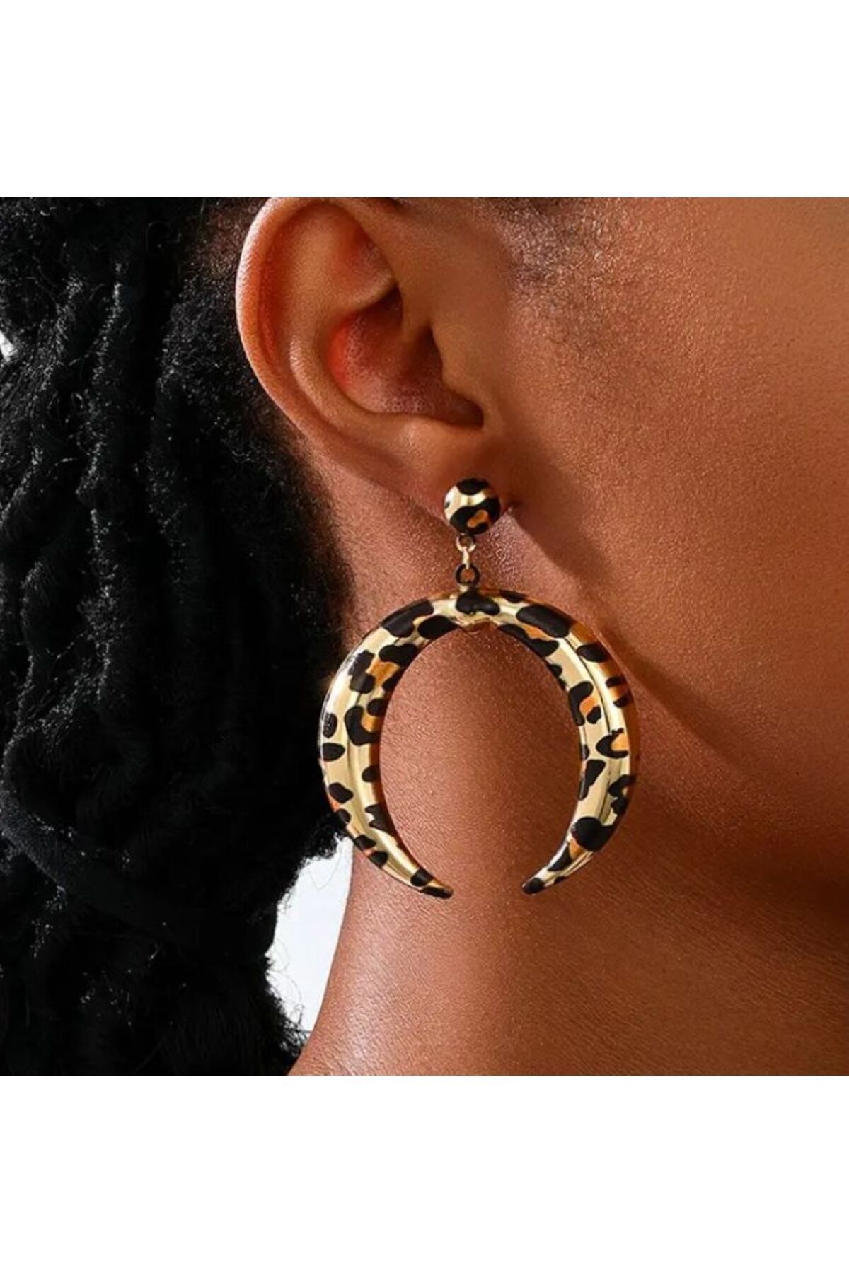 Leopar Desenli, Zarif, Hafif Küpe