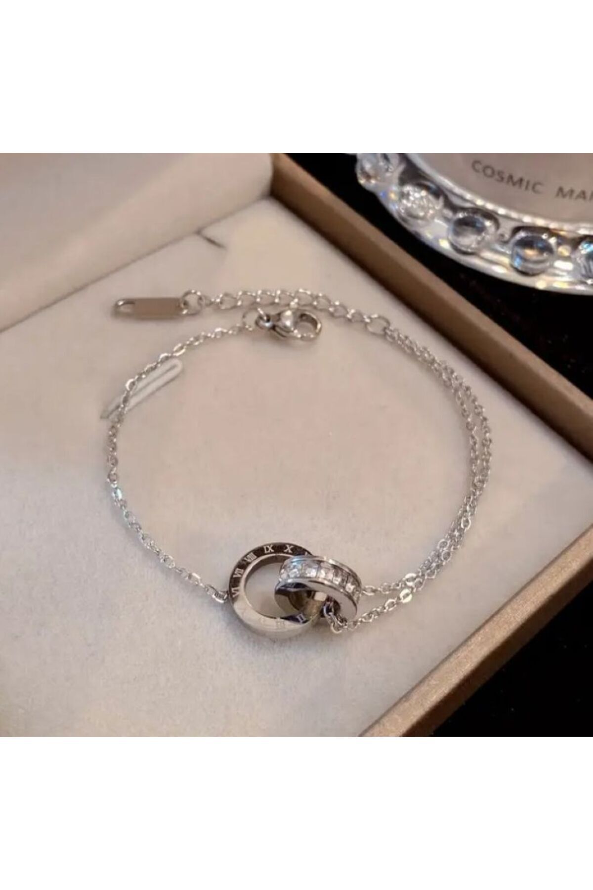 18 Ayar Altın Kaplama, Paslanmaz Çelik, Charmlı Zincir Bileklik, Bilezik