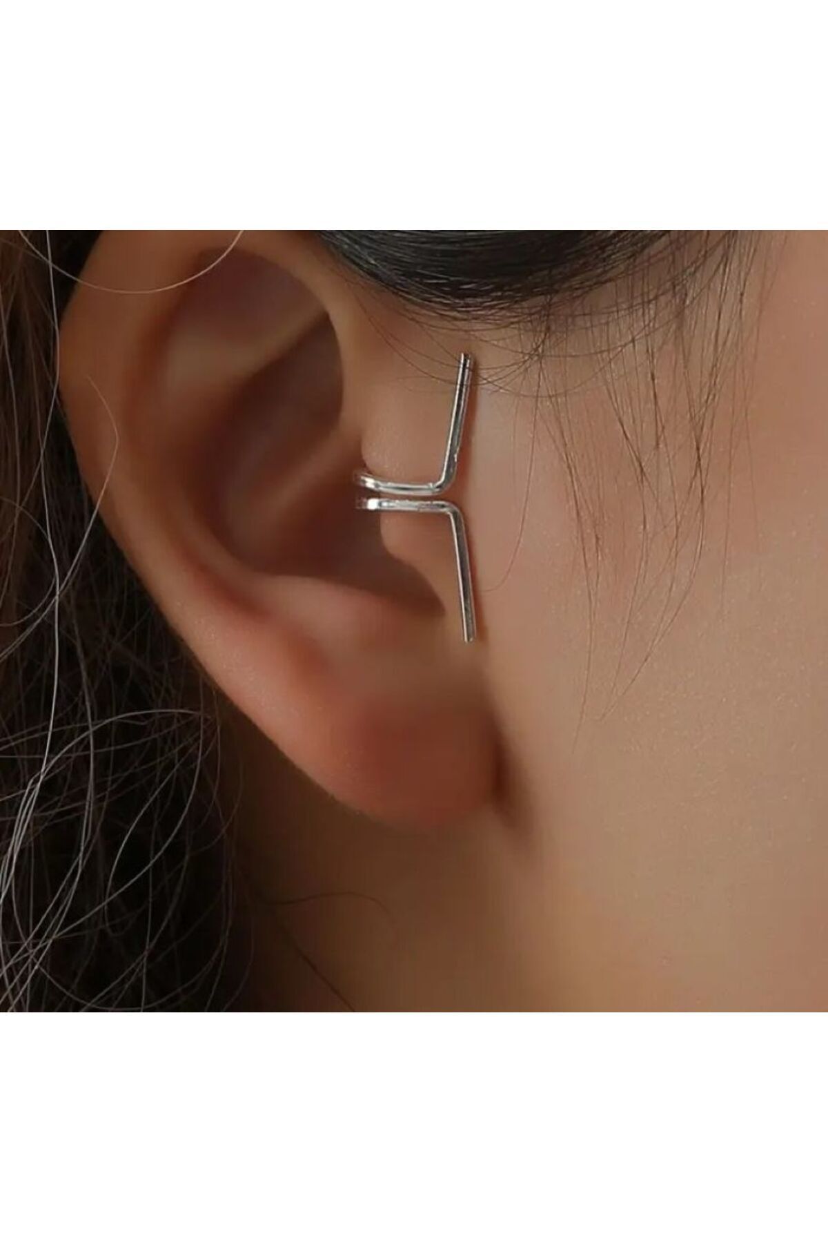 C Kıkırdağı Küpesi, Deliksiz, Klipsli