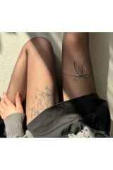 Kelebek Dövmeli Külotlu Çorap