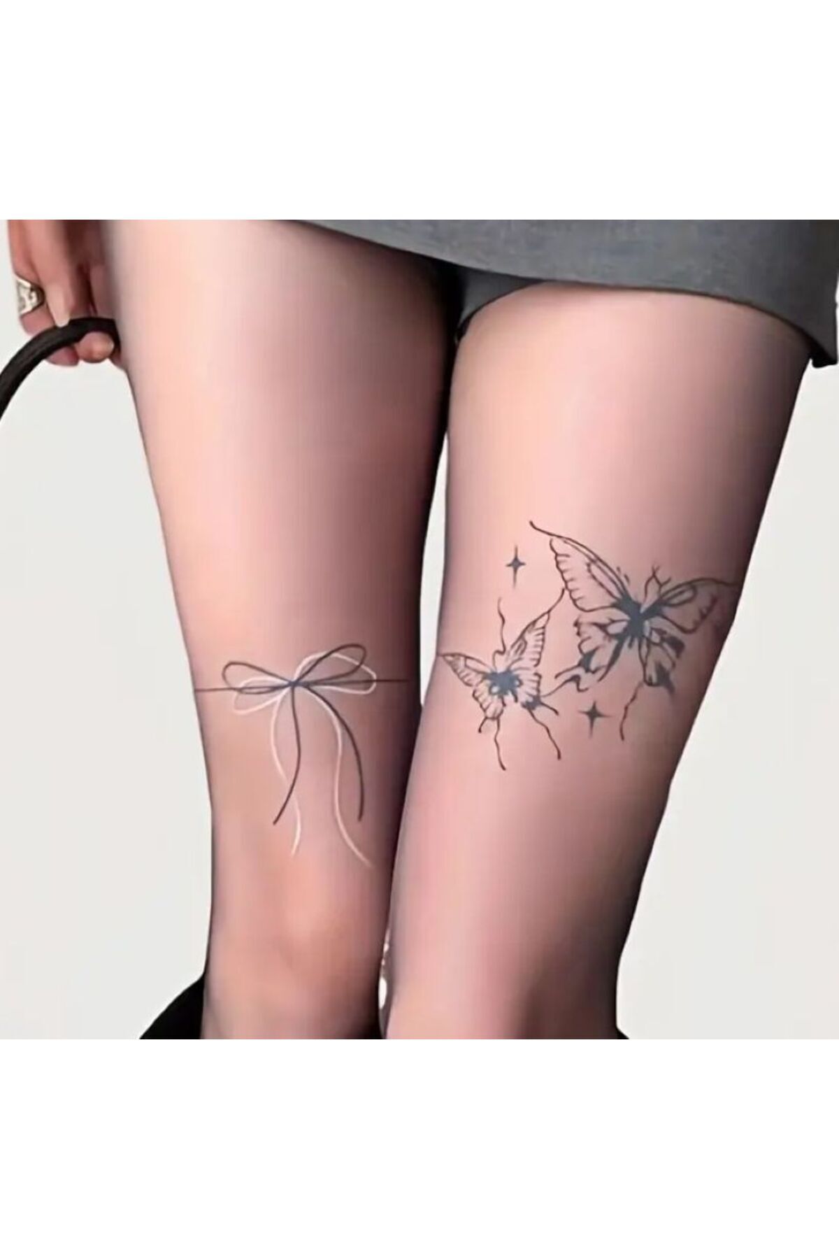 Kelebek Dövmeli Külotlu Çorap