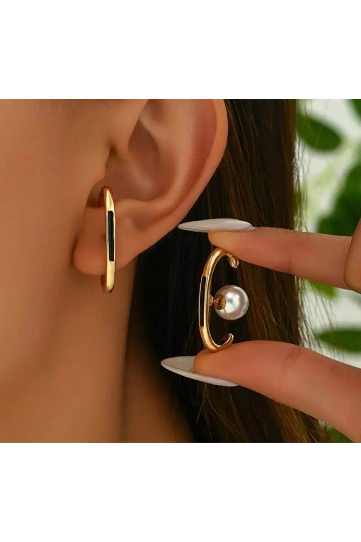 Zarif, Minimalist, Yapay İnci Detaylı Küpeler