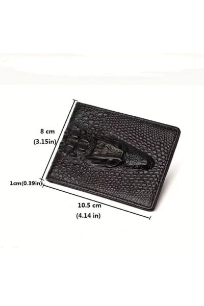 Krokodile temalı Kısa, Vegan, Çok Bölmeli, Toparlayıcı, Hediyelik Erkek Cüzdanı