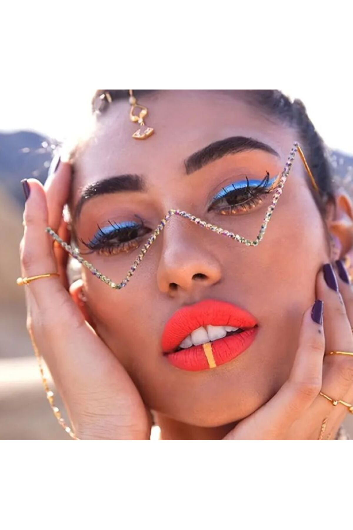 Trend, Taşlı Dekoratif, Lenssiz Gözlük, Çerçeve