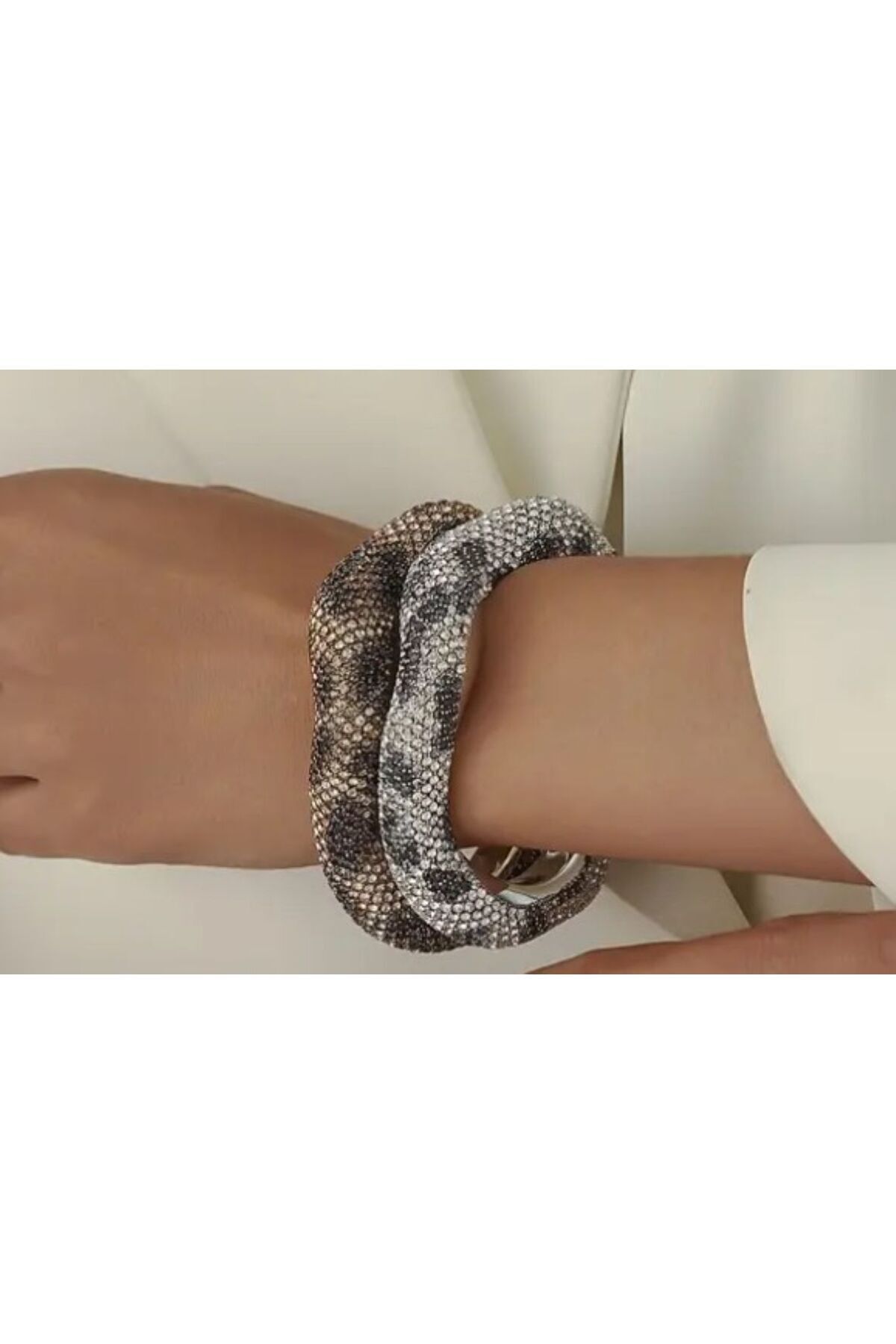 Zarif, Geometrik, Leopar Baskılı, Elegant Manşet Bilezik