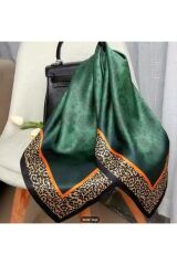 Zarif, Leopar Detaylı, Güneşten Koruyan, Rüzgar Geçirmez, Çift Taraf Baskılı, Fular, Eşarp 70x70