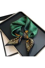 Zarif, Leopar Detaylı, Güneşten Koruyan, Rüzgar Geçirmez, Çift Taraf Baskılı, Fular, Eşarp 70x70