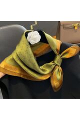 Zümrüt Yeşili, Güneşten Koruyan, Rüzgar Geçirmez, Çift Taraf Baskılı, Fular, Eşarp 70x70