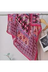Canlı, Geometrik Baskılı, Güneşten Koruyan, Rüzgar Geçirmez, Çift Taraf Baskılı, Fular, Eşarp 70x70