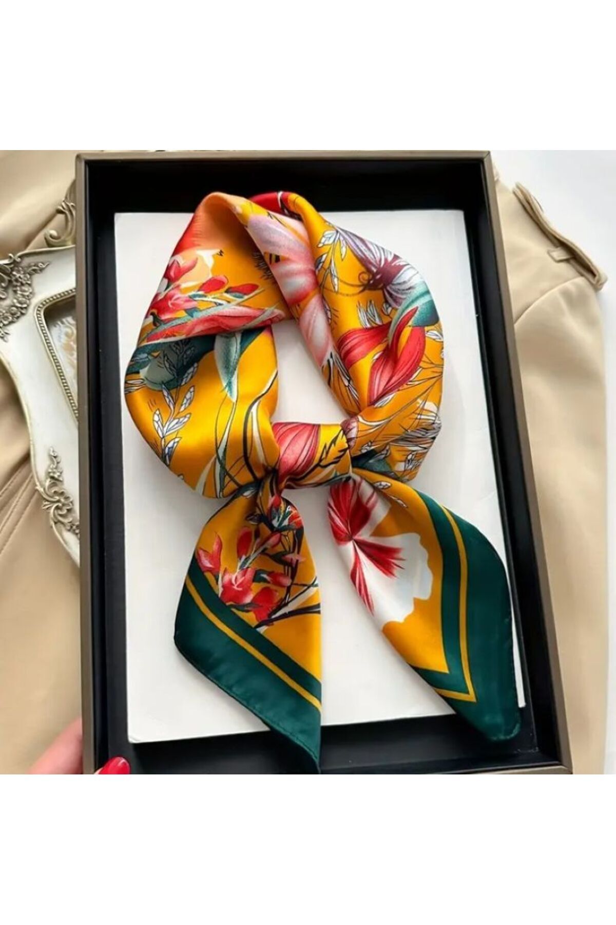 Canlı, Hafif, Güneşten Koruyan, Rüzgar Geçirmez, Çift Taraf Baskılı, Fular, Eşarp 70x70