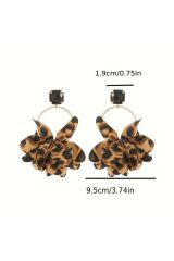 Leopar Baskılı, Vintage Gold Küpe