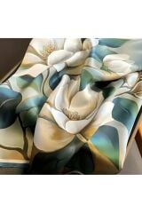 Lotus Çiçeği, Hafif, Güneşten Koruyan, Rüzgar Geçirmez, Çift Taraf Baskılı, Fular, Eşarp 70x70