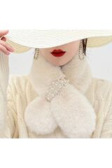 Elegant, Puffy, Sıcak Tutan, Kışlık, Şal, Kürk