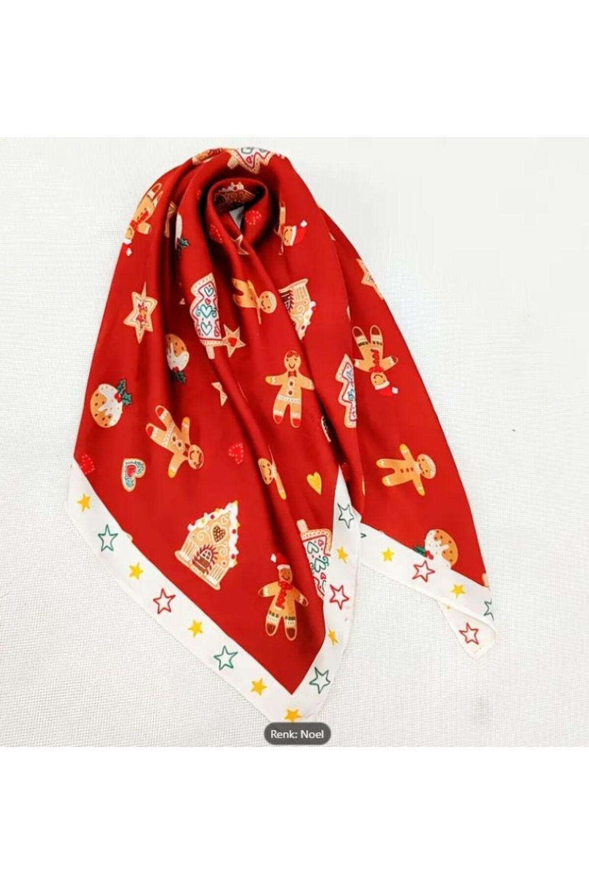 Noel Konseptli, Yeniyıl Aksesuarı, Noel Baskılı, Fular, Eşarp 70x70