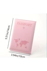 Pasaport Kılıfı, Dünya Temalı, Vegan Deri, Seyahat Cüzdanı, Pratik Kullanım