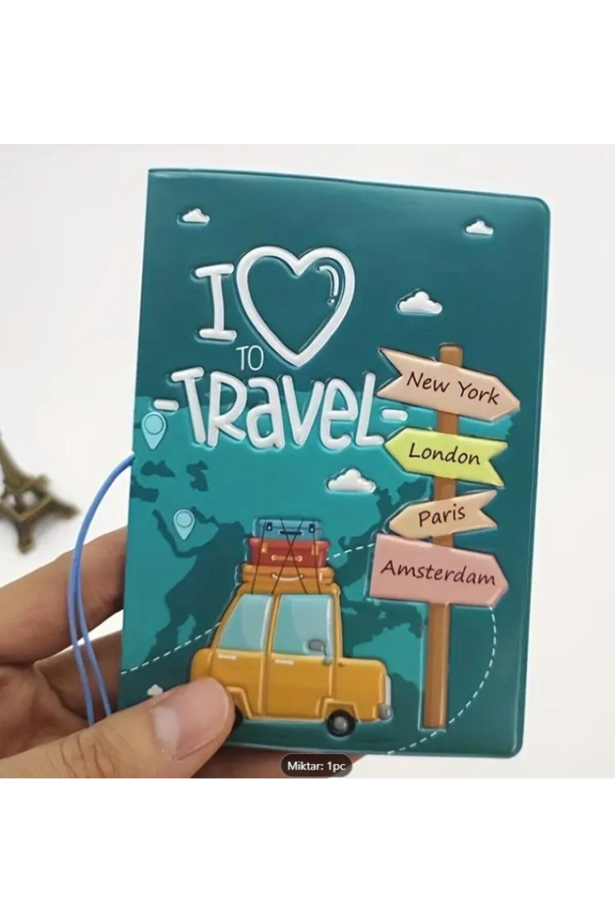 Pasaport Kılıfı, Karikaturize Seyahat Temalı, Eğlenceli, Seyahat Cüzdanı, Pratik Kullanım