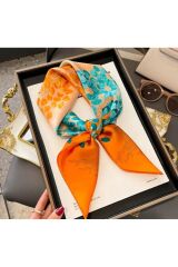 Akcaagac Yaprak Desenli, Güneşten Koruyan, Rüzgar Geçirmez, Çift Taraf Baskılı, Fular, Eşarp 70x70