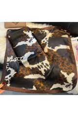 Leopar Paternli, Güneşten Koruyan, Rüzgar Geçirmez, Çift Taraf Baskılı, Fular, Eşarp 70x70