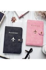 Pasaport Kılıfı, Çıtçıtlı, Vegan Deri, Seyahat Cüzdanı, Pratik Kullanım