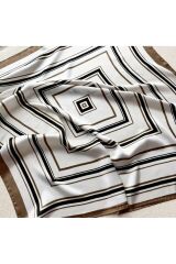 Modern, Geometrik Desenli, Güneşten Koruyan, Rüzgar Geçirmez, Çift Taraf Baskılı, Fular, Eşarp 70x70