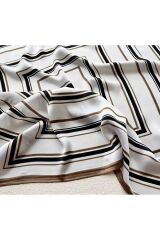 Modern, Geometrik Desenli, Güneşten Koruyan, Rüzgar Geçirmez, Çift Taraf Baskılı, Fular, Eşarp 70x70