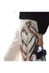 Modern, Geometrik Desenli, Güneşten Koruyan, Rüzgar Geçirmez, Çift Taraf Baskılı, Fular, Eşarp 70x70