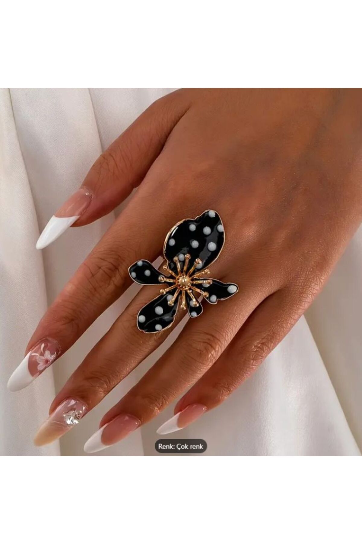 Zarif, Parlak Siyah, Şık, Ayarlanabilir Yüzük