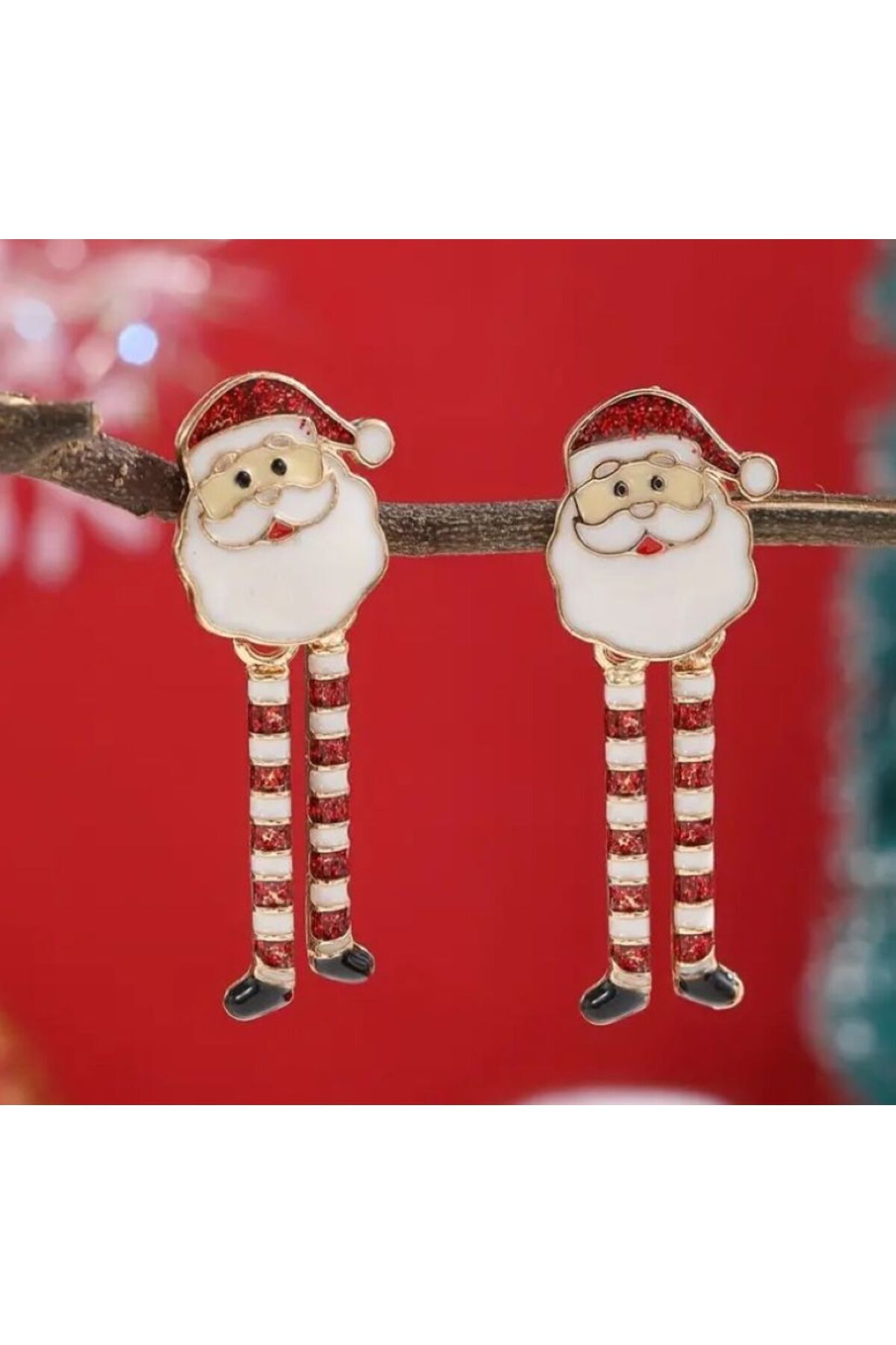 Noel Baba, Yılbaşı Küpeleri, Işıltılı, Eğlenceli Küpe