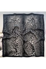 Çarpıcı Leopar Desenli, Güneşten Koruyan, Rüzgar Geçirmez, Çift Taraf Baskılı, Fular, Eşarp 70x70
