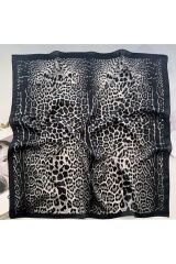 Çarpıcı Leopar Desenli, Güneşten Koruyan, Rüzgar Geçirmez, Çift Taraf Baskılı, Fular, Eşarp 70x70
