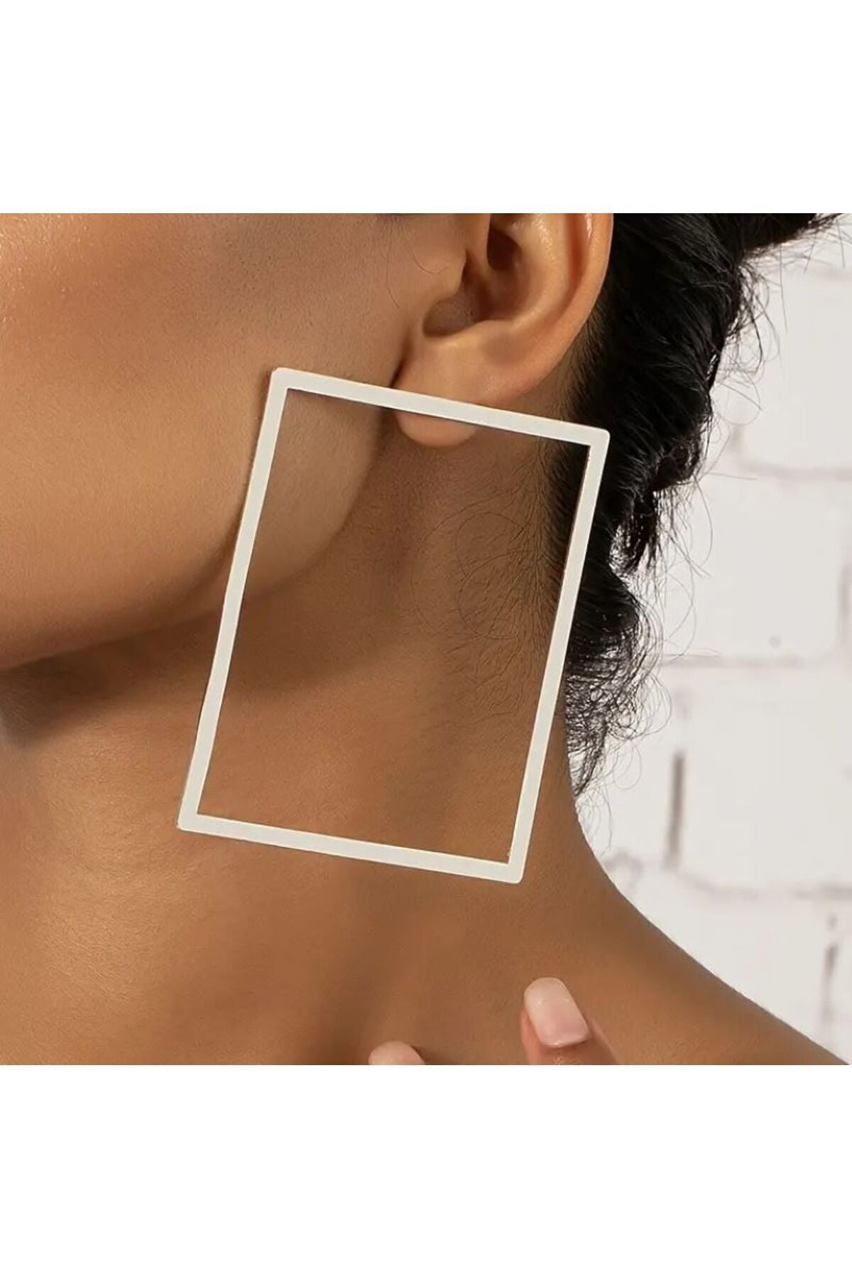 Abartılı Vintage Kare Küpe