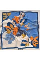 Kontrast Çiçekli, Güneşten Koruyan, Rüzgar Geçirmez, Çift Taraf Baskılı, Fular, Eşarp 70x70