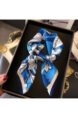 Canlı Mavi, Güneşten Koruyan, Rüzgar Geçirmez, Çift Taraf Baskılı, Fular, Eşarp 70x70