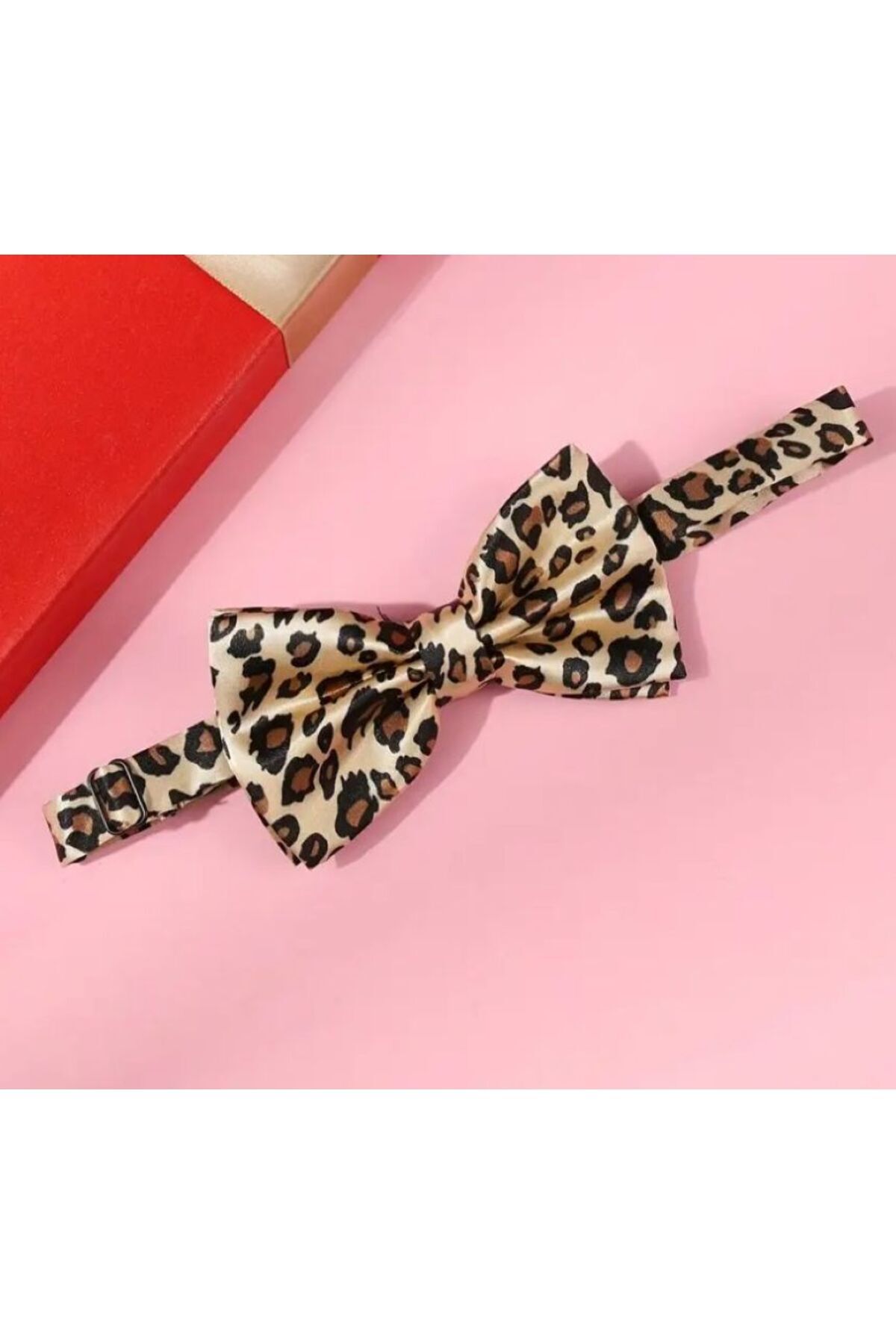 Leopar Desenli, Çift Katmanlı Unisex Papyon